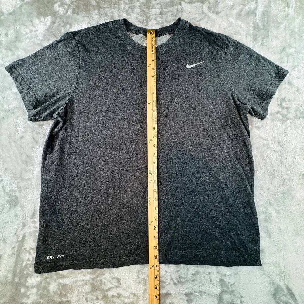 Nike The Tee Mens Shirt XL Dark Charcoal Grey Heather Dri-Fit Athletic Swoosh
